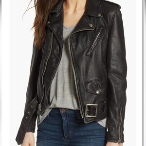 Schott NYC Women's Black Leather Biker Jacket